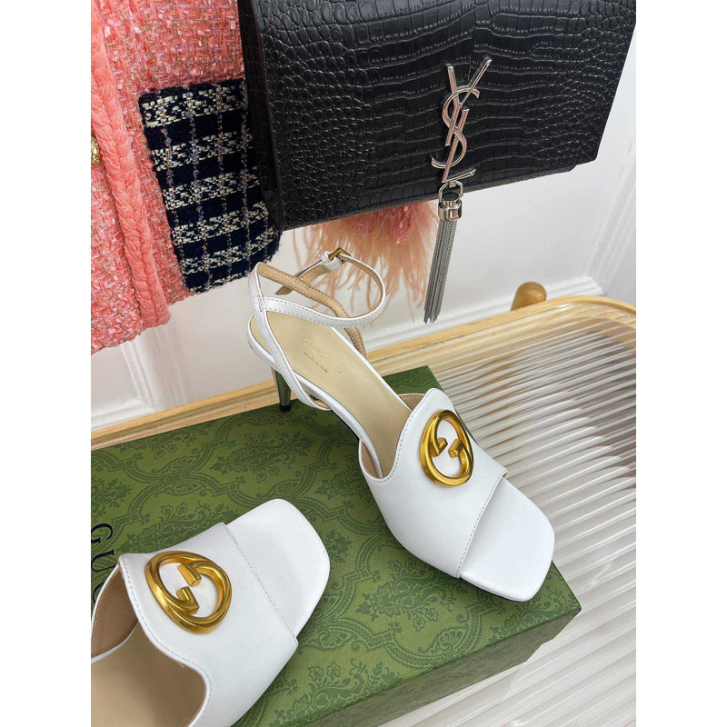 G*u*i blondie series high-heeled sandals white