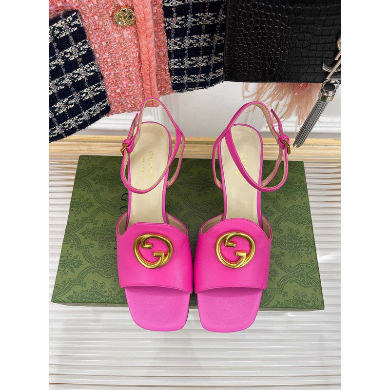 G*u*i blondie series high-heeled sandals hot pink