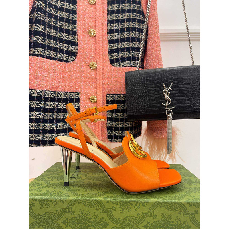 G*u*i blondie series high-heeled sandals orange