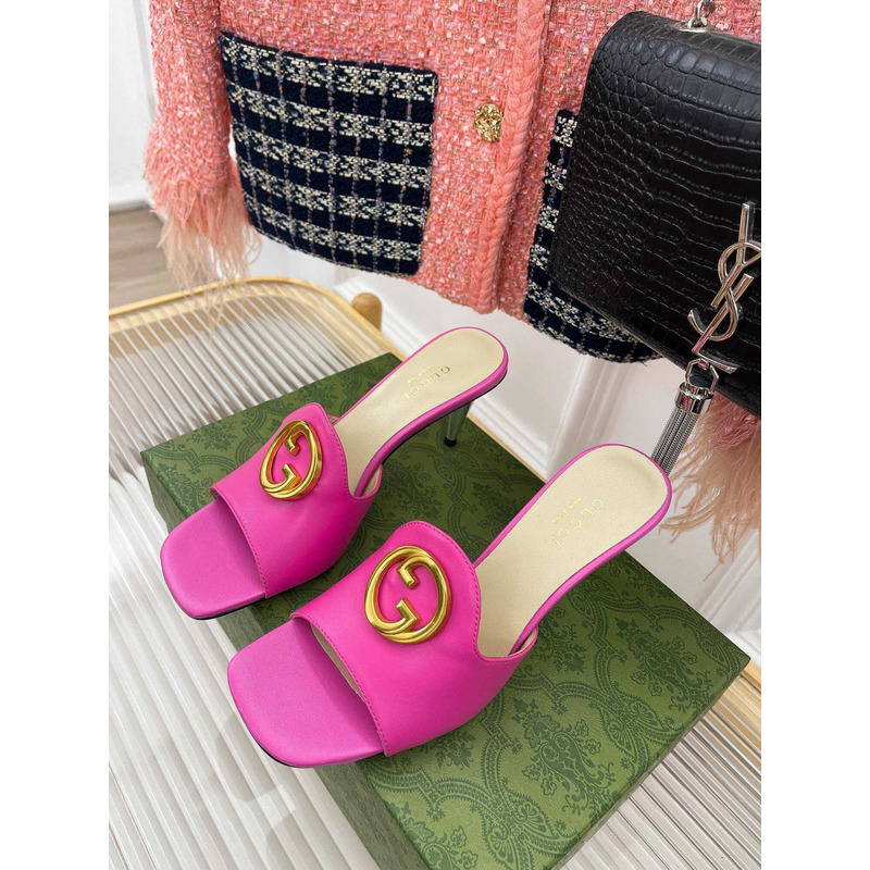 G*u*i blondie series sandals leather rose pink