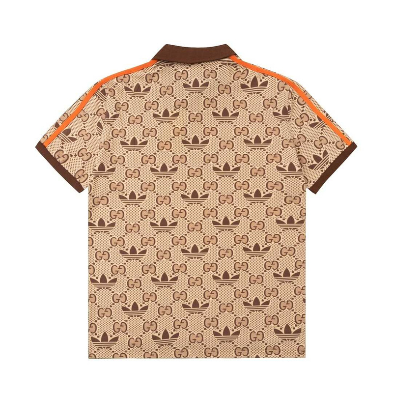 g*u*i x Ad*s gg trefoil polo shirt brown