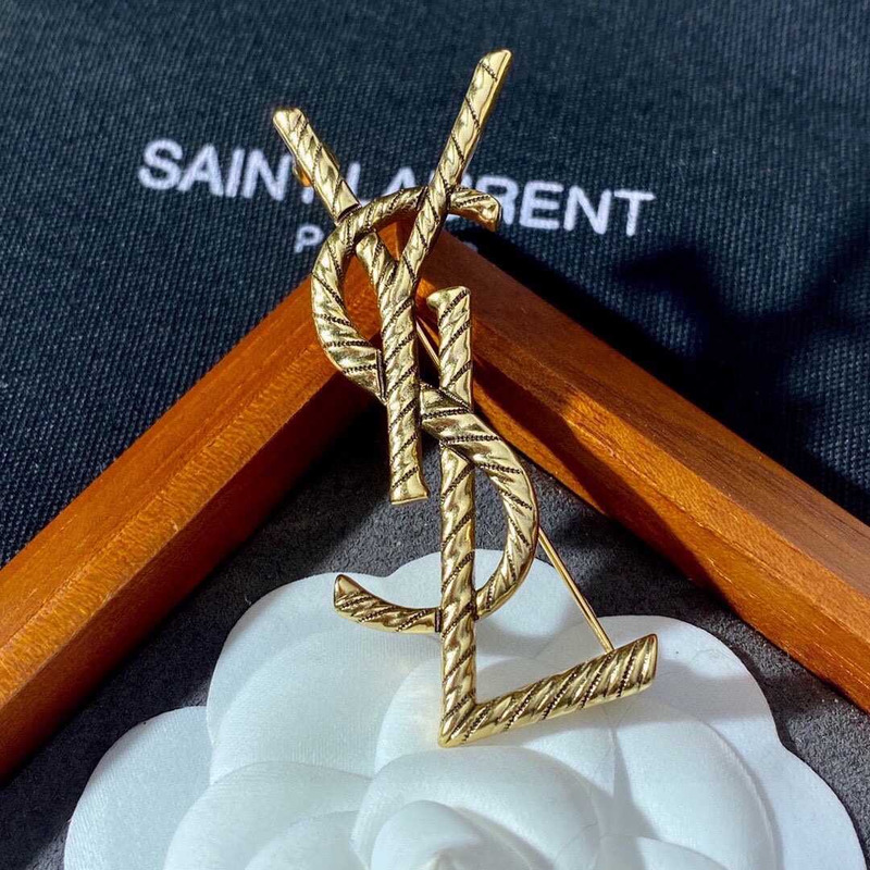 Saint Laurent Brooch Gold.