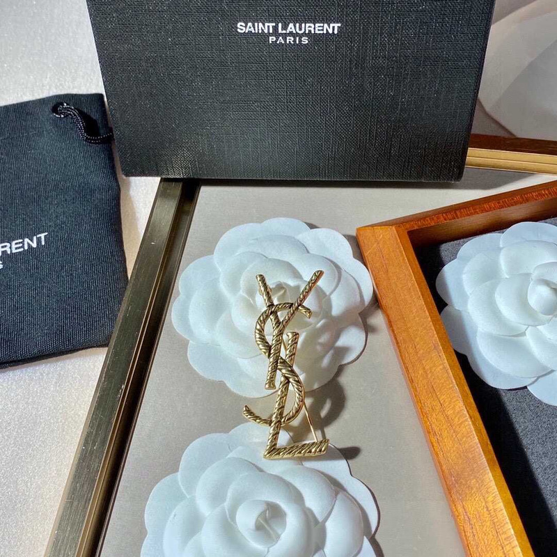 Saint Laurent Brooch Gold.