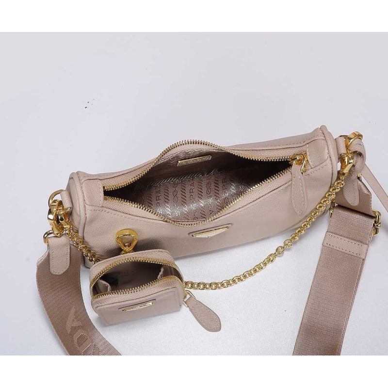 Pra*a saffiano leather bag cameo beige