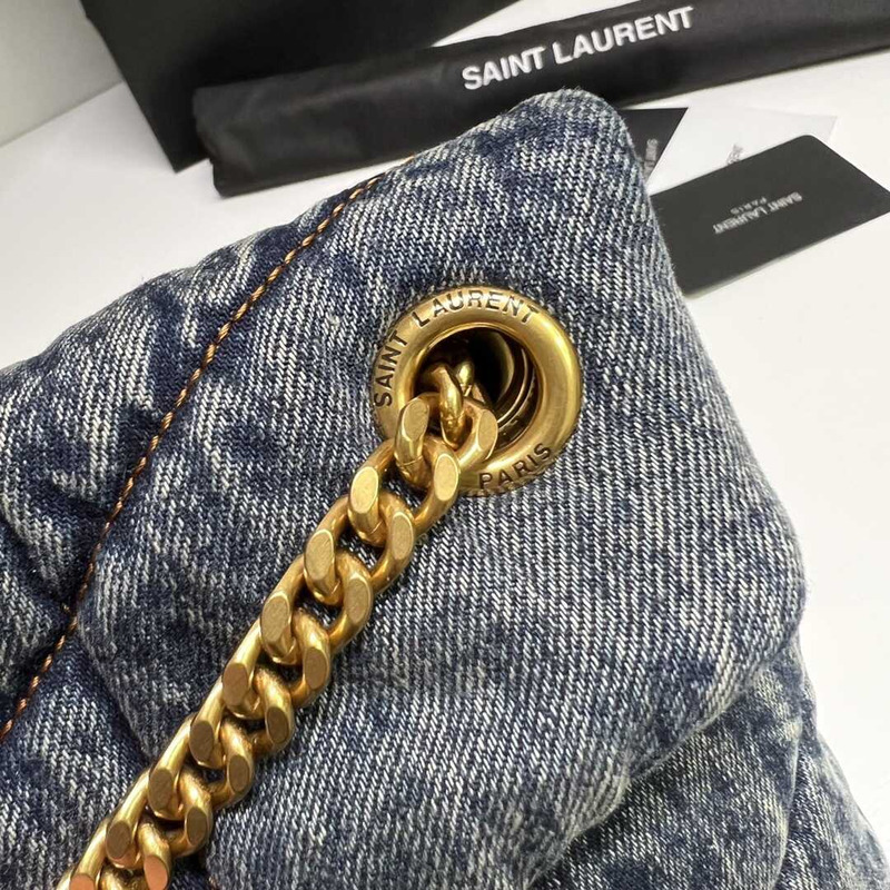 Saint Laurent Loulou Puffer Shoulder Bag Denim Medium