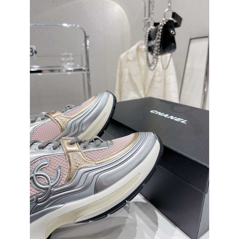 Ch*el cc runner grey pink sneaker