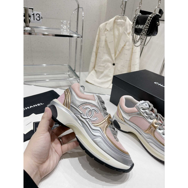 Ch*el cc runner grey pink sneaker