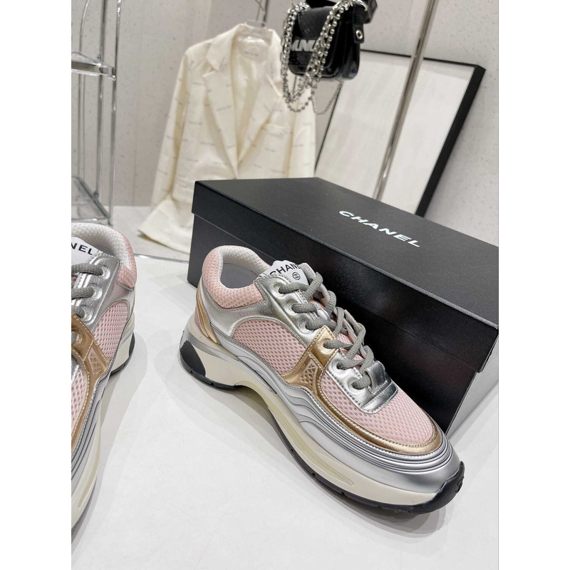 Ch*el cc runner grey pink sneaker