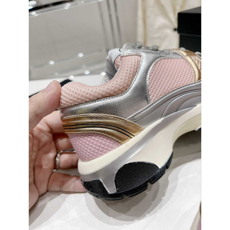 Ch*el cc runner grey pink sneaker