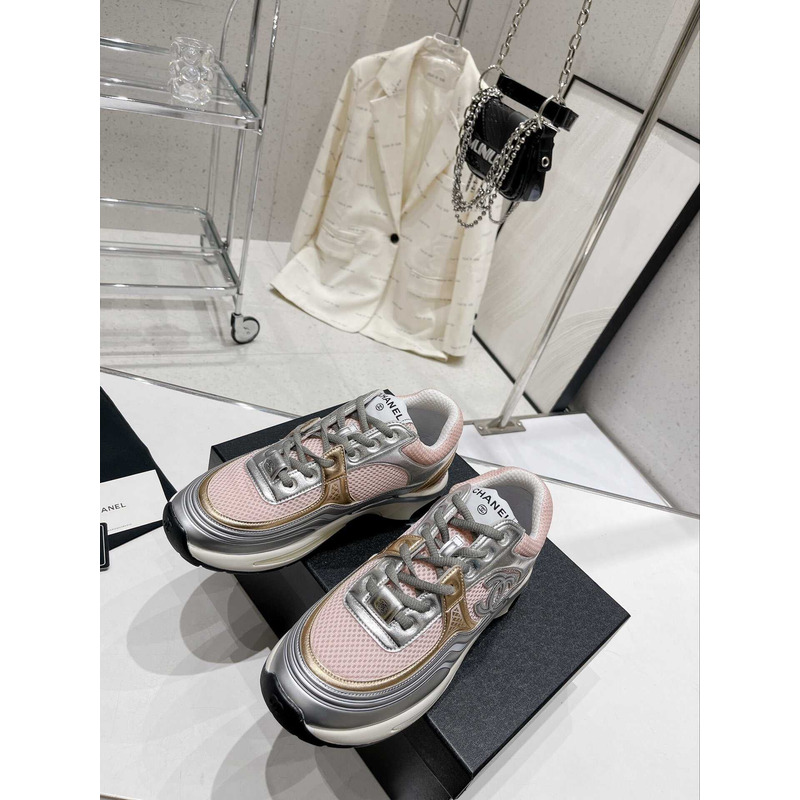 Ch*el cc runner grey pink sneaker