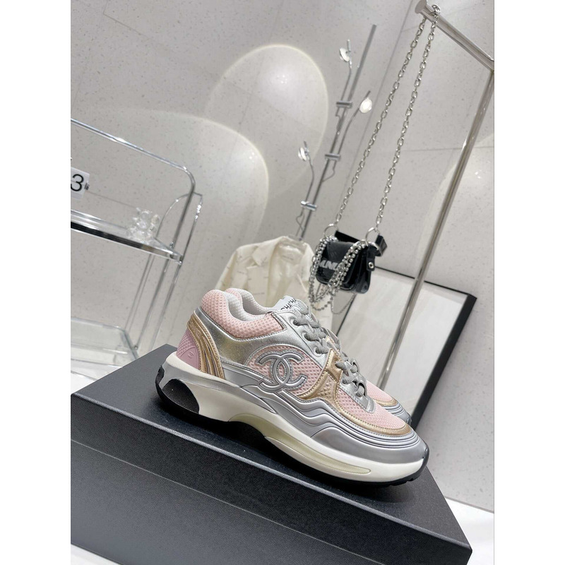 Ch*el cc runner grey pink sneaker