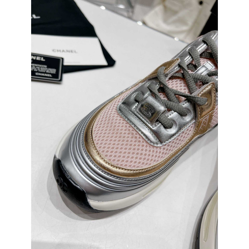 Ch*el cc runner grey pink sneaker