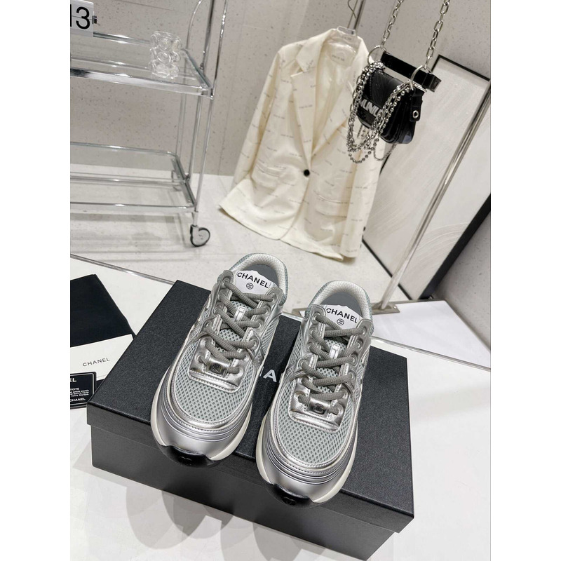 Ch*el cc runner grey green sneaker