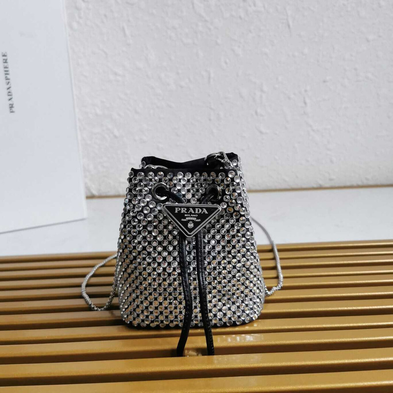 Pra*a embellished satin mini-pouch bags