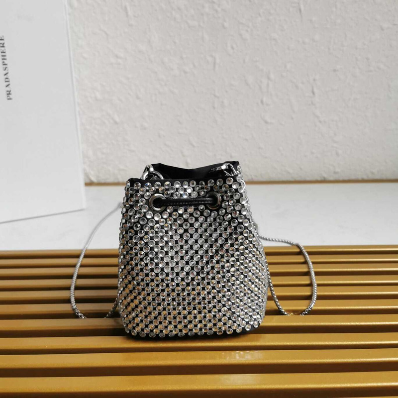 Pra*a embellished satin mini-pouch bags