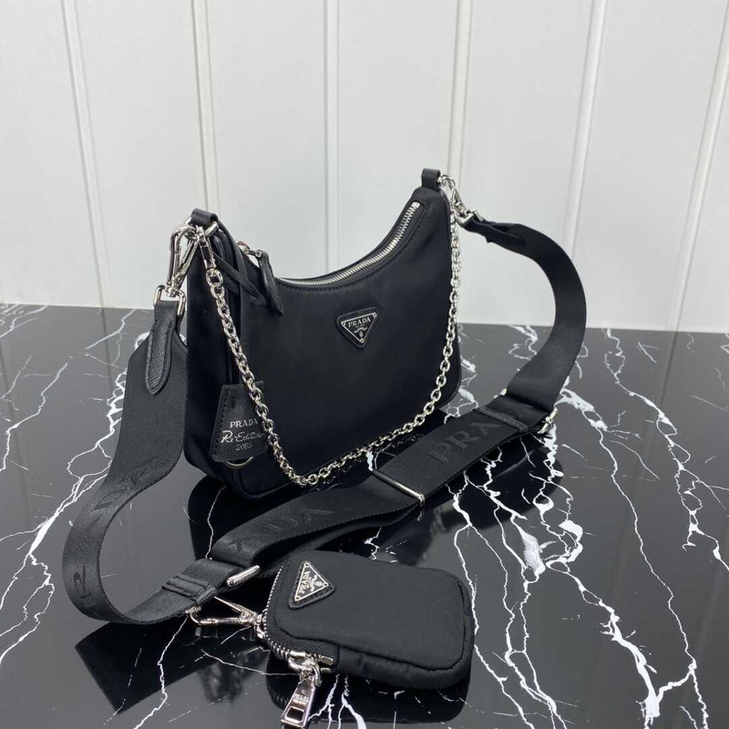 Pra*a black re-nylon bag