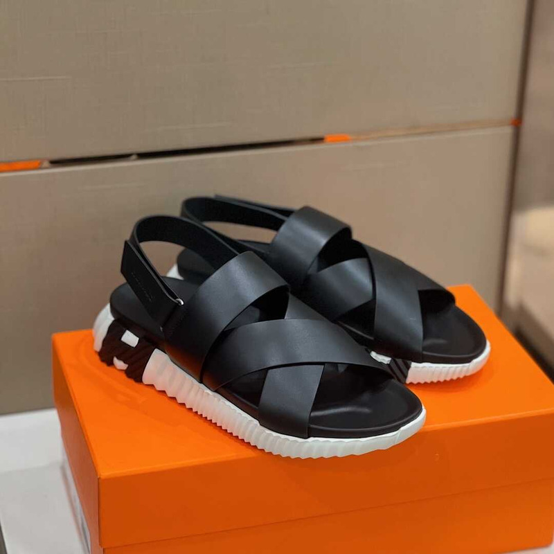 H**mes electric sandal black