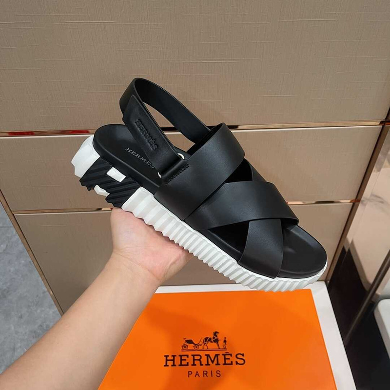 H**mes electric sandal black