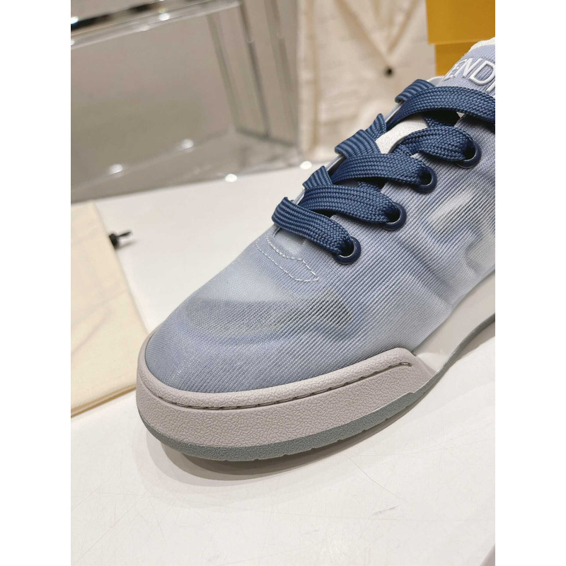 F**di match suede and leather.sneakers blue