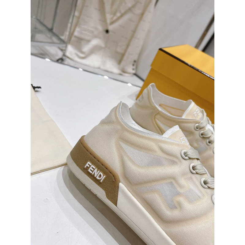 F**di match suede and leather.sneakers beige