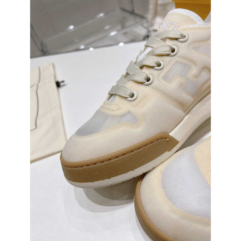 F**di match suede and leather.sneakers beige