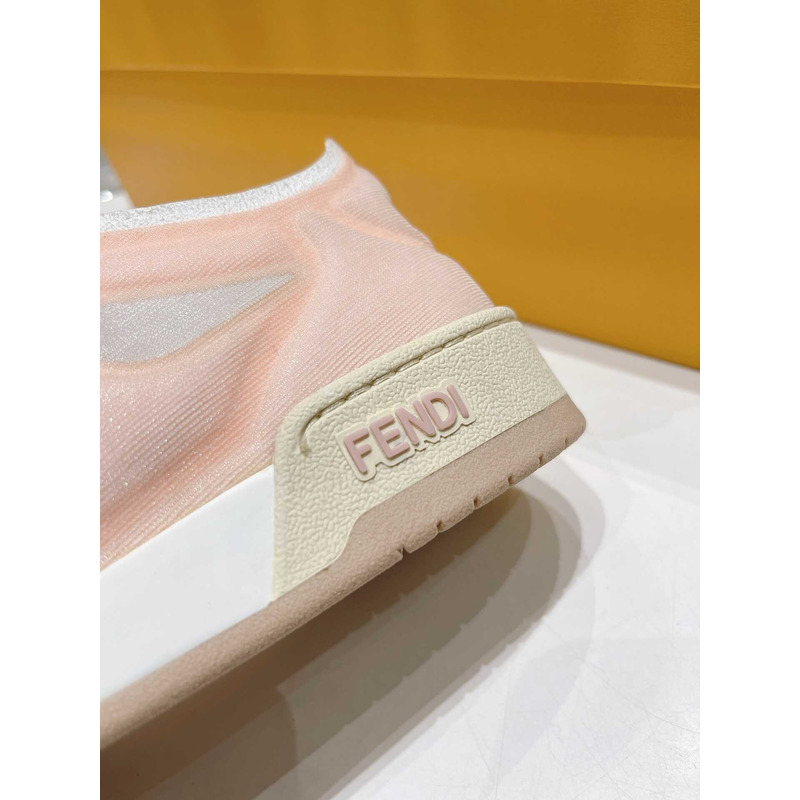 F**di match suede and leather.sneakers pink