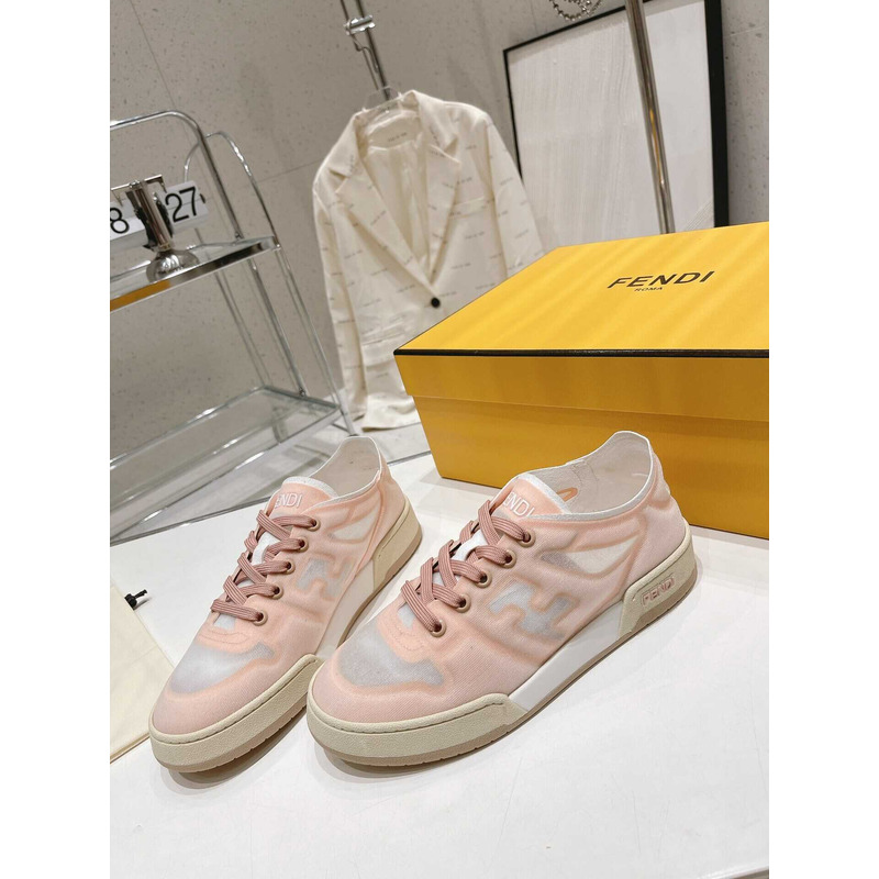 F**di match suede and leather.sneakers pink