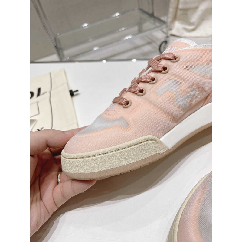 F**di match suede and leather.sneakers pink