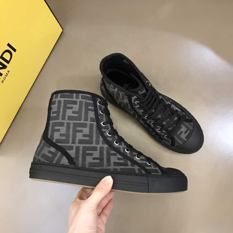 F**di domino canvas sneakers black