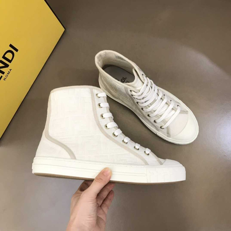 F**di domino canvas sneakers white