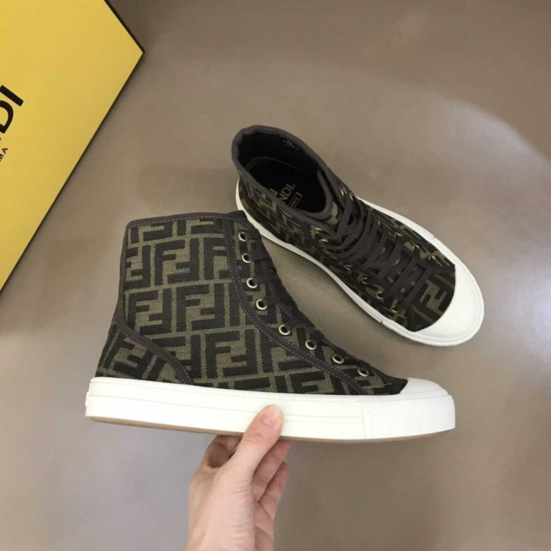 F**di domino canvas sneakers brown