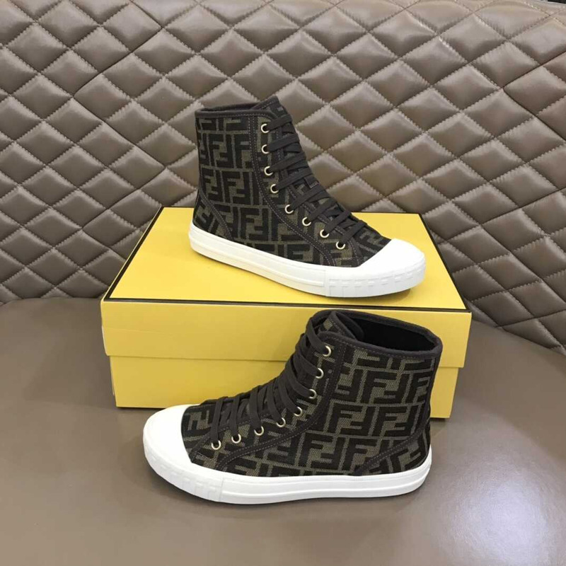 F**di domino canvas sneakers brown