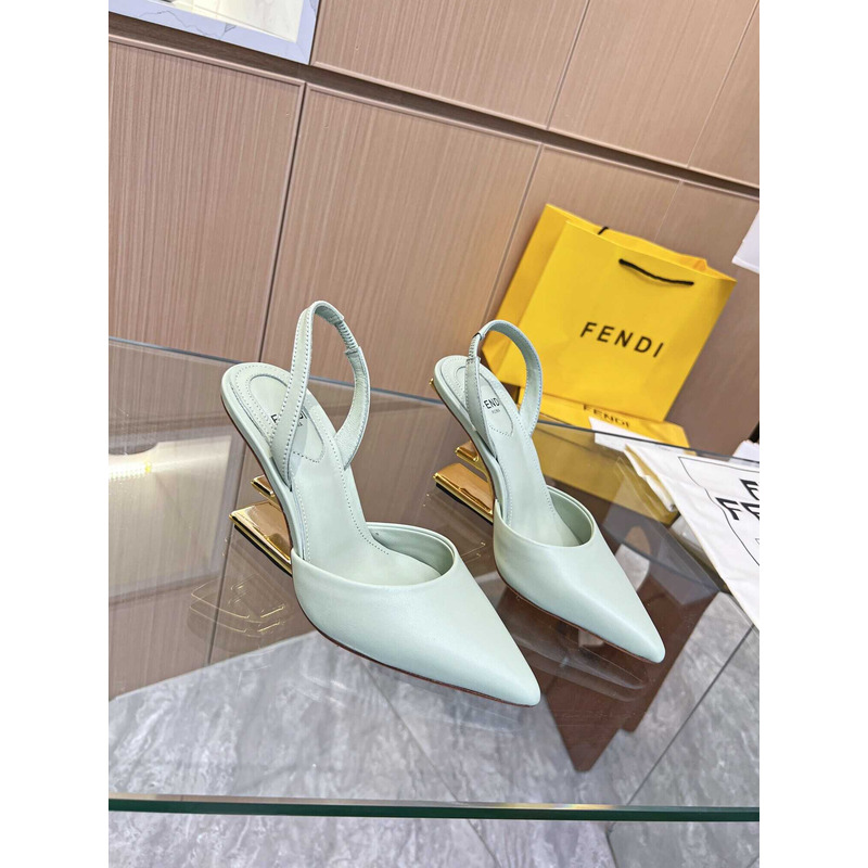 F**di first slingbacks pumps green