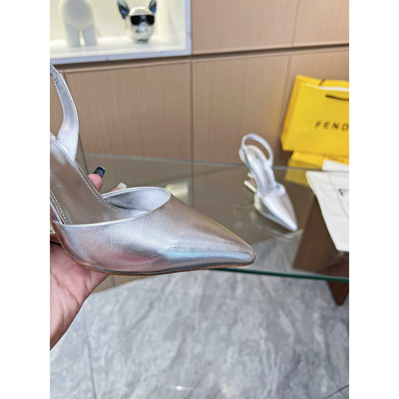 F**di first slingbacks pumps silver