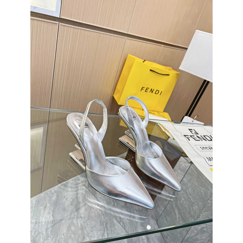 F**di first slingbacks pumps silver