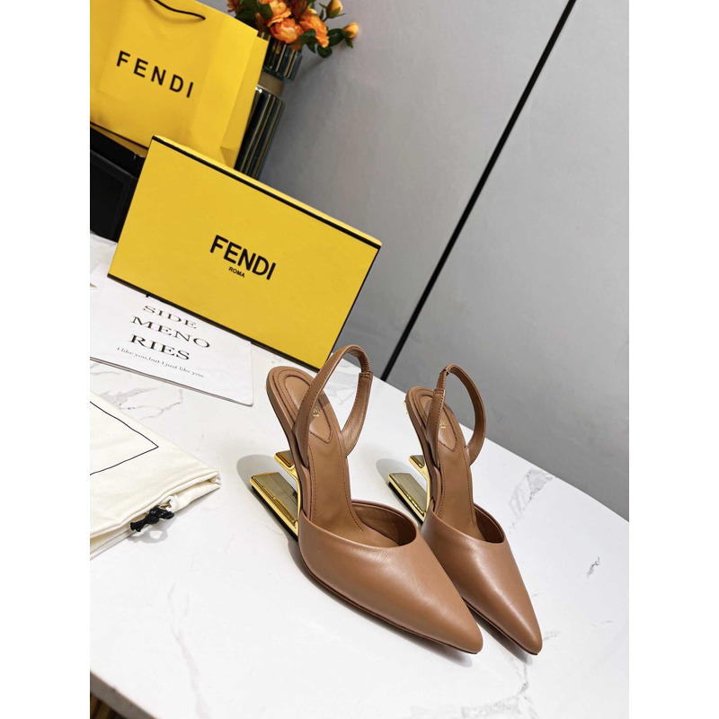 F**di first slingbacks pumps brown