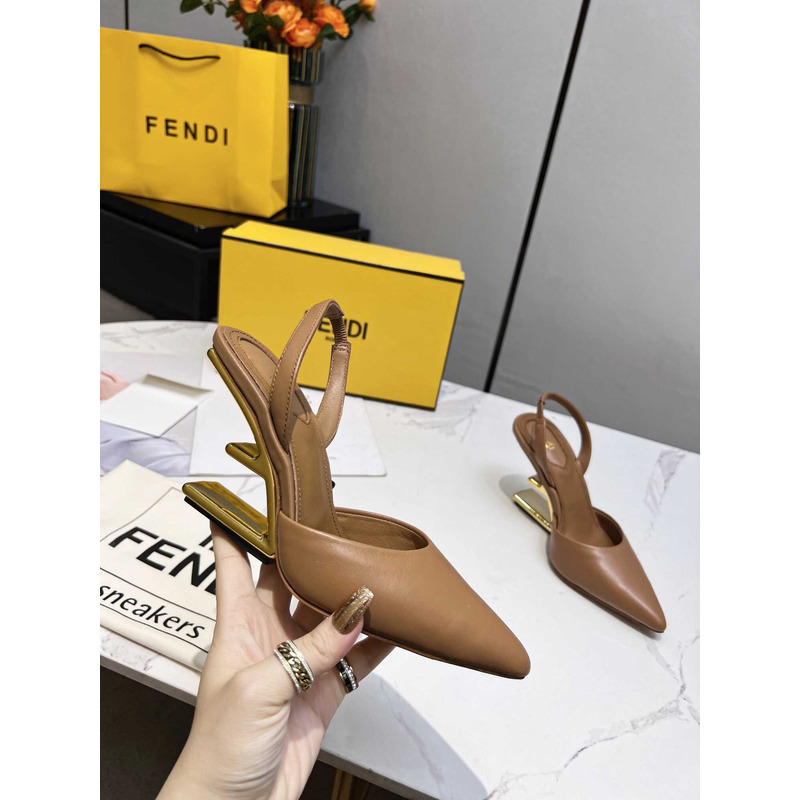 F**di first slingbacks pumps brown