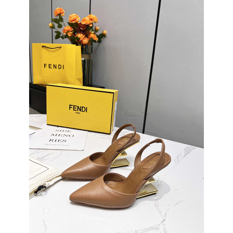 F**di first slingbacks pumps brown