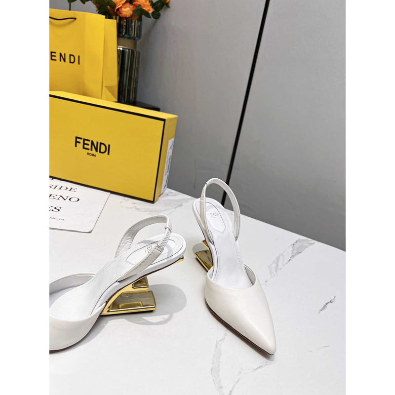 F**di first slingbacks pumps white