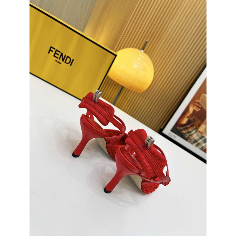 F**di colibrì lite high heel red ff chenille slingback red