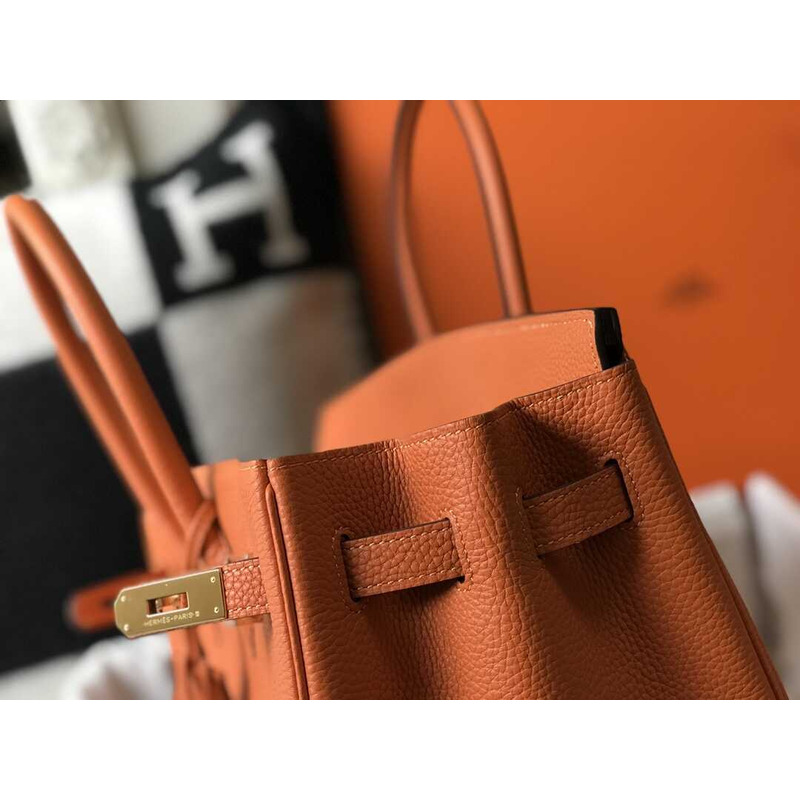 H**mes birkin togo 35 gris tourterelle orange