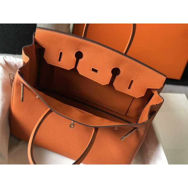 H**mes birkin togo 35 gris tourterelle orange