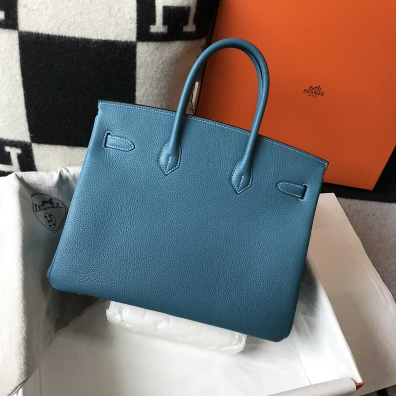 H**mes birkin togo 35 gris tourterelle lake blue