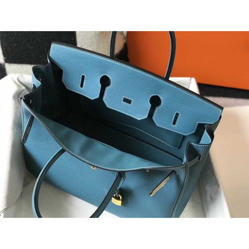 H**mes birkin togo 35 gris tourterelle lake blue