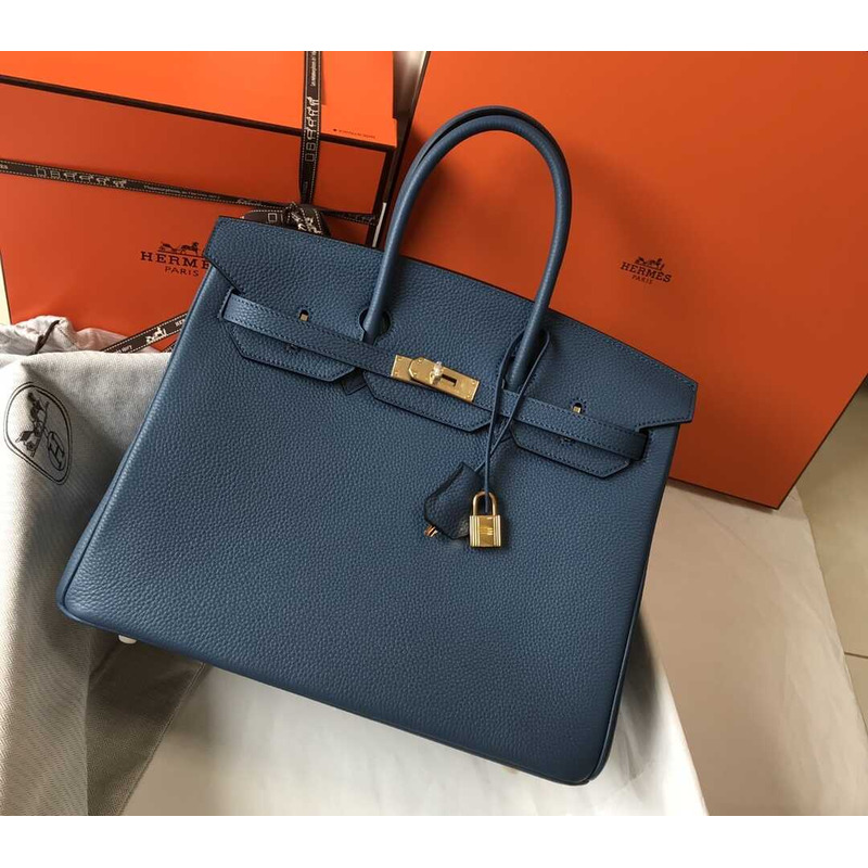 H**mes  birkin togo 35 gris tourterelle blue