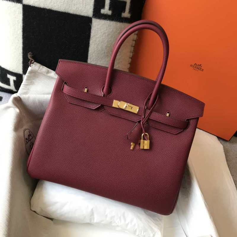 H**mes  birkin togo 35 gris tourterelle red