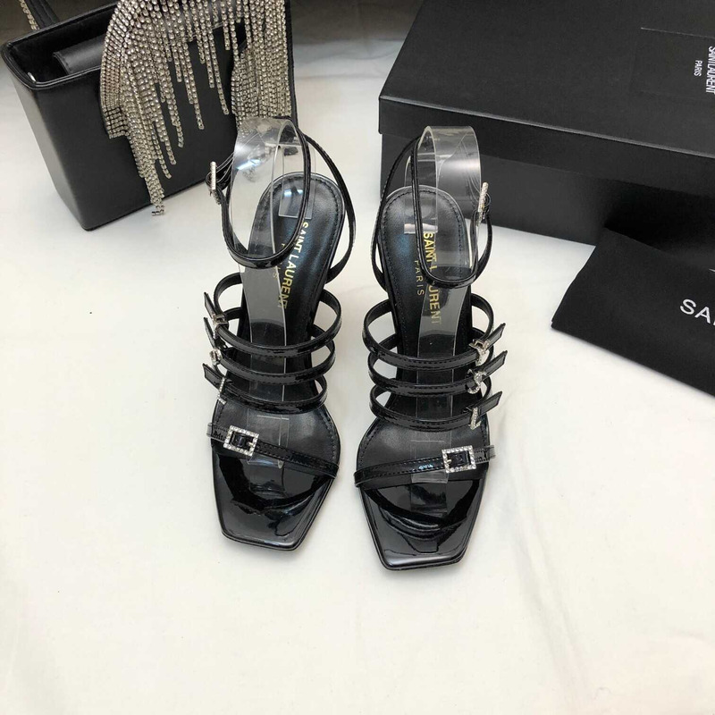 Saint Laurent Black \''Jerry’ Heeled Sandals