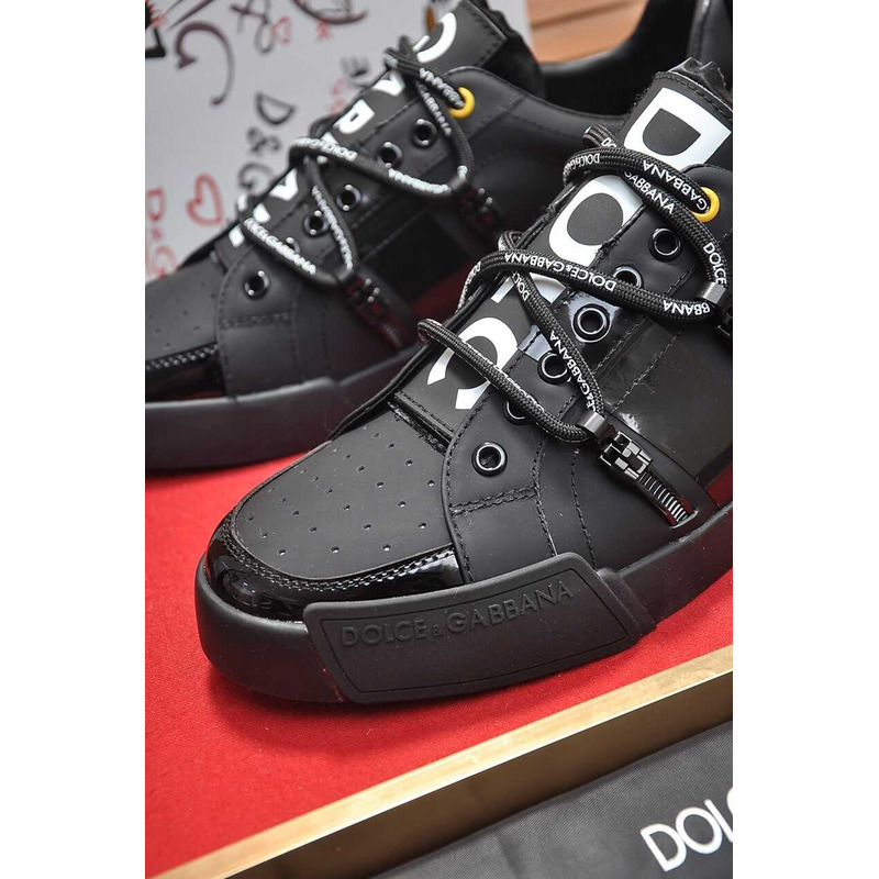 Dolce & Gabbana  Portofino Sneakers In Calfskin And Patent Leather