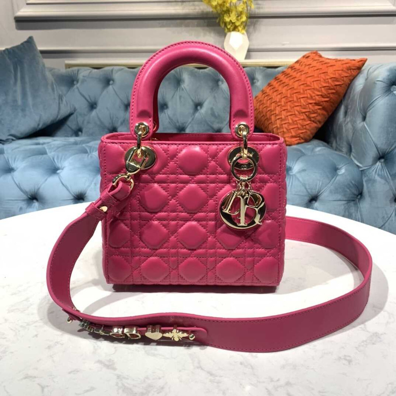 ch**an D*or lady D*or cannage 2way shooulder handbag pink