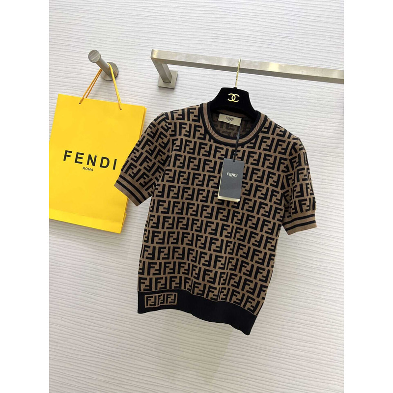 F**di  ff print knitted top women shirt